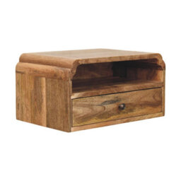 Artisan Furniture Solid Wood Avora Wall-Mounted Bedside, 1 Drawer & 1 Shelf, Brown - thumbnail 3