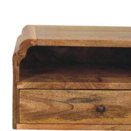 Artisan Furniture Solid Wood Avora Wall-Mounted Bedside, 1 Drawer & 1 Shelf, Brown - thumbnail 5