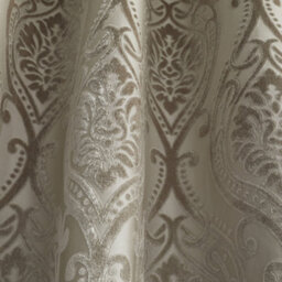 Curtina Chateau Damask Patterned Pair Of Natural Eyelet Curtains - thumbnail 3