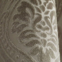 Curtina Chateau Damask Patterned Pair Of Natural Eyelet Curtains - thumbnail 4