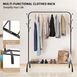 Single-Heavy Duty Clothes Rail Rack Garment Hanging Display Stand - thumbnail 1