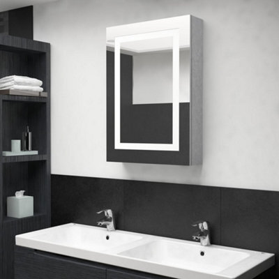 Walplus Led Bathroom Mirror Cabinet Concrete Grey 50X13X70 Cm - image 1