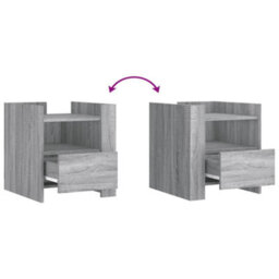 Berkfield Bedside Cabinet Grey Sonoma 45X50X50 Cm Engineered Wood - thumbnail 8