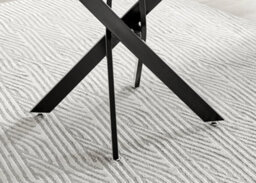 Furniturebox Novara 100Cm 4 Seater White Marble Effect Round Wooden Dining Table With Matte Black Legs - thumbnail 6
