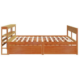 Berkfield Bed Frame Without Mattress Wax Brown 180X200 Cm Super King Size Solid Wood Pine - thumbnail 7
