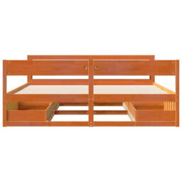 Berkfield Bed Frame Without Mattress Wax Brown 180X200 Cm Super King Size Solid Wood Pine - thumbnail 4