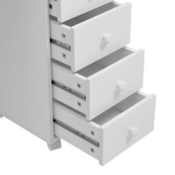 Living And Home White Mobile 8-Drawer Manicure Table With Lockable Castors, 119.5Cm W X 45Cm D X 78.5Cm H - thumbnail 6