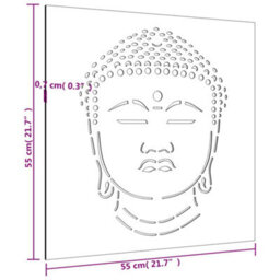 Walplus Garden Wall Decoration 55X55 Cm Corten Steel Buddha Head Design - thumbnail 8