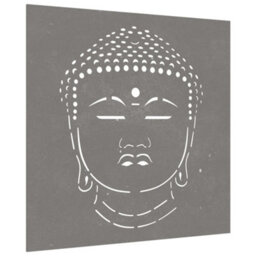 Walplus Garden Wall Decoration 55X55 Cm Corten Steel Buddha Head Design - thumbnail 3