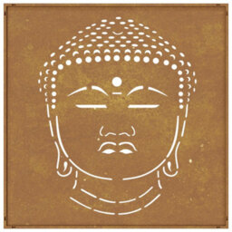 Walplus Garden Wall Decoration 55X55 Cm Corten Steel Buddha Head Design - thumbnail 5