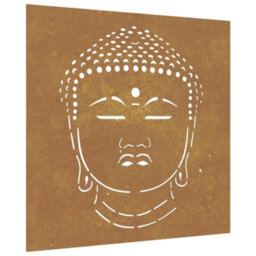 Walplus Garden Wall Decoration 55X55 Cm Corten Steel Buddha Head Design - thumbnail 2