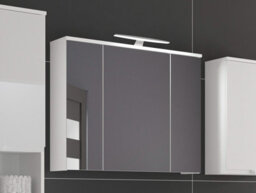 Impact Furniture Bathroom Mirror Cabinet With Led Lights Wall Hung 800mm Illuminated Storage Unit White Cupboard Spice