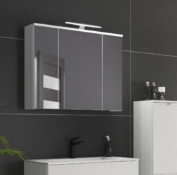 Impact Furniture Bathroom Mirror Cabinet With Led Lights Wall Hung 800mm Illuminated Storage Unit White Cupboard Spice - thumbnail 6