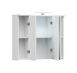 Impact Furniture Bathroom Mirror Cabinet With Led Lights Wall Hung 800mm Illuminated Storage Unit White Cupboard Spice - thumbnail 4