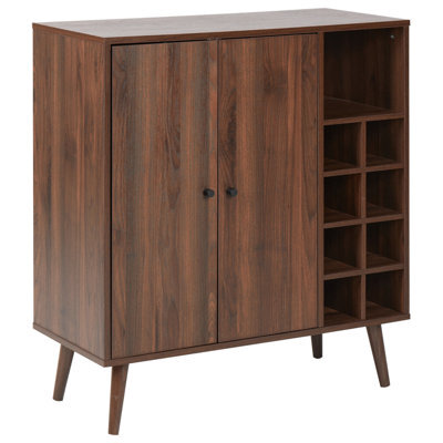 Beliani Wine Cabinet Tullamore Dark Brown - image 1