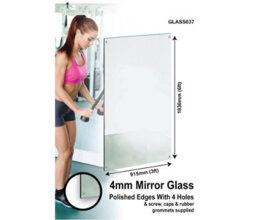 Mirroroutlet Circuitt 4mm Sheet Mirror Glass 4 Holes & Polished Edges 183 X 91Cm (6Ft X 3Ft) - thumbnail 2