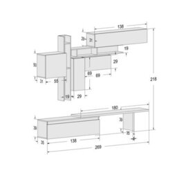 Decorotika Maastricht Moduler Modern Tv Unit Wall Mount Customizable Layout High Gloss White - thumbnail 6