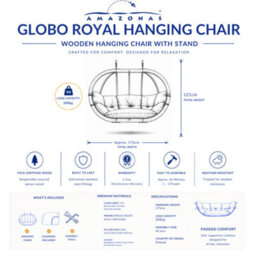 Amazonas Globo Royal Wooden Double Hanging Egg Chair Cushion Verde - thumbnail 5