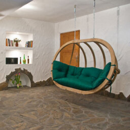Amazonas Globo Royal Wooden Double Hanging Egg Chair Cushion Verde - thumbnail 8