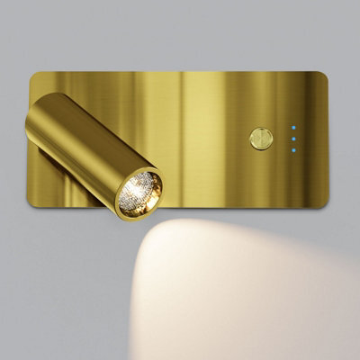 Harper Living Wall Spotlights Brass, Antique Gold Magnetic Led Rechargeable Wall Display Lights With Switch - image 1