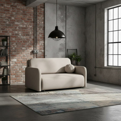 Viva Sun Iii Sofa Bed With Sleeping Function And Bedding Storage Metal Legs Chipboard Frame 150X103X85Cm Beige - image 1