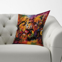 Warren Reed Designer Pink Blossom Asian Design Cushions 60Cm X 60Cm - thumbnail 2