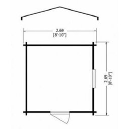 Shire Camelot Log Cabin Home Office Garden Room Approx 9 X 9 Feet - thumbnail 3