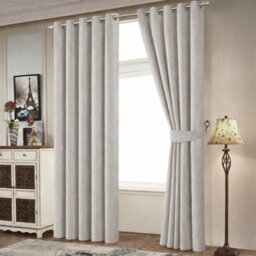 Bedlooms Beige Linen Curtain 100% Blackout Thermal Insulated Eyelet Curtain (Pair) 66 X 72 Inches With Tie Back Two - thumbnail 9