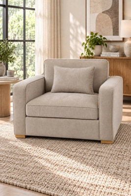 Loft Home Evelyn Mushroom Taupe Fabric Armchair - image 1