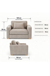 Loft Home Evelyn Mushroom Taupe Fabric Armchair - thumbnail 3