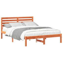 Berkfield Modern With Headboard Wax Brown 140 X 190 Cm Solid Pine Wood - thumbnail 3