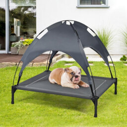 Costway Dog Bed Cat Cot Elevated Pet Tent With Detachable Canopy - thumbnail 3