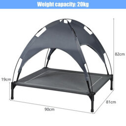 Costway Dog Bed Cat Cot Elevated Pet Tent With Detachable Canopy - thumbnail 2