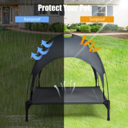 Costway Dog Bed Cat Cot Elevated Pet Tent With Detachable Canopy - thumbnail 6