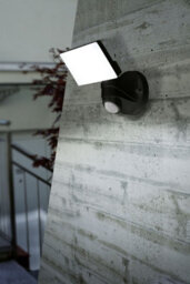2 Pack Ip44 Rated Outdoor Wall Light With Pir Sensor - Modern Black Plastic 13W Led Lamp - thumbnail 4