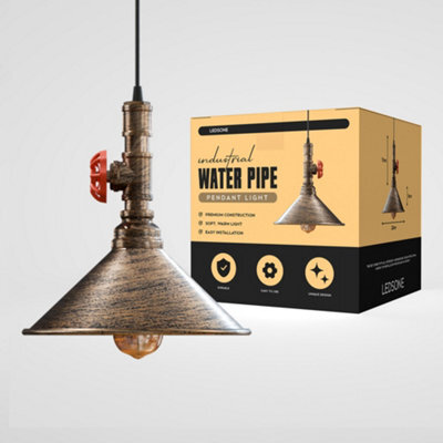 Ledsone Industrial Ceiling Pendant Lights Metal Pipe S Brushed Copper Colour Hanging Light - image 1