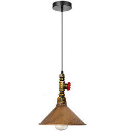 Ledsone Industrial Ceiling Pendant Lights Metal Pipe S Brushed Copper Colour Hanging Light - thumbnail 9