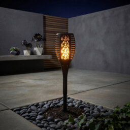 Pluto Packaging 4 X Solar Flaming Torch Garden Light With Realistic Led Flame Effect - thumbnail 3