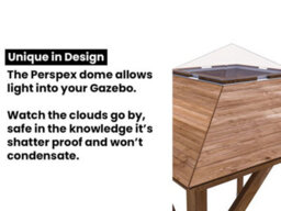 Dunster House Wooden Gazebo With Sides Erin 2.5M X 2.5M Enclosed Louvre Panels Garden Shelter With Roof Felt - thumbnail 5