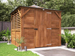 Dunster House Wooden Gazebo With Sides Erin 2.5M X 2.5M Enclosed Louvre Panels Garden Shelter With Roof Felt - thumbnail 2