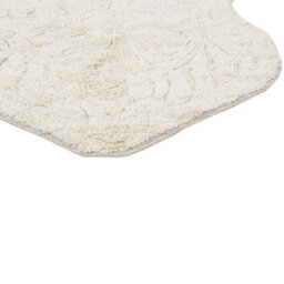Wyld And Coco Beige Cotton Bath Mat 150 X 60 Cm - Irregular Shape, Decorative Pattern - thumbnail 6