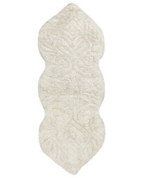 Wyld And Coco Beige Cotton Bath Mat 150 X 60 Cm - Irregular Shape, Decorative Pattern - thumbnail 1