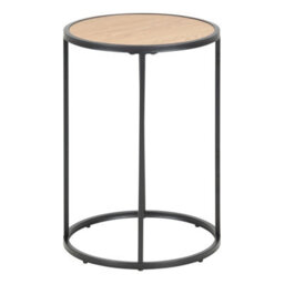 Wyld Haus El Paso Small Round Side Table With Wild Oak Effect Top And Black Metal Base - thumbnail 4