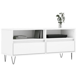 Berkfield Sturdy Tv Cabinet White 100X34.5X44.5 Cm Engineered Wood - thumbnail 3
