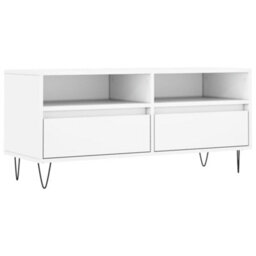 Berkfield Sturdy Tv Cabinet White 100X34.5X44.5 Cm Engineered Wood