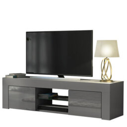 Tv Unit Loom 130Cm - Dark Grey With Gloss Doors - thumbnail 9