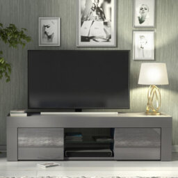 Tv Unit Loom 130Cm - Dark Grey With Gloss Doors - thumbnail 5