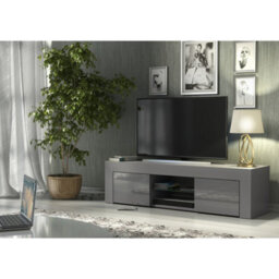 Tv Unit Loom 130Cm - Dark Grey With Gloss Doors - thumbnail 2