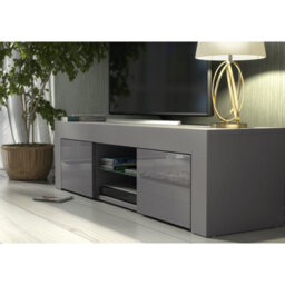 Tv Unit Loom 130Cm - Dark Grey With Gloss Doors - thumbnail 4