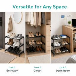 3 Tier Shoe Storage Rack For Entryway Shoe Organizer Solution - thumbnail 6